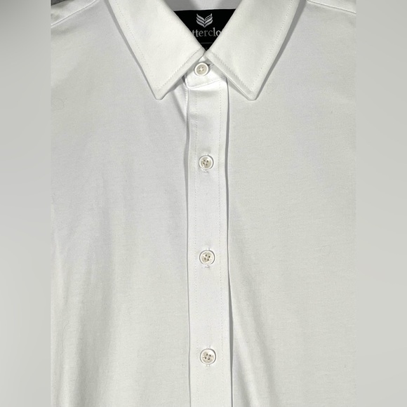 Buttercloth Shirt Mens White Medium Slim Fit Icy Cotton Button Up Stretch - Picture 5 of 14